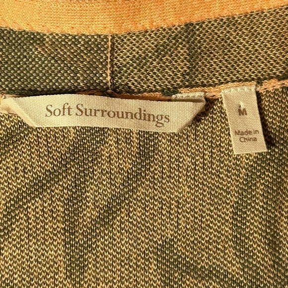 Soft Surroundings Desert Rose Peach Dreams Open Front Floral Cardigan Size M - Picture 3 of 8